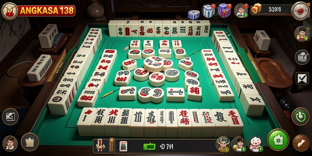Tampilan gameplay Mahjong yang menakjubkan di ANGKASA138.