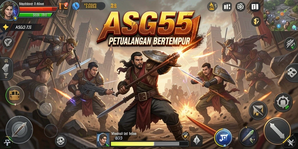 Tampilan gameplay Action yang mendebarkan di ASG55.