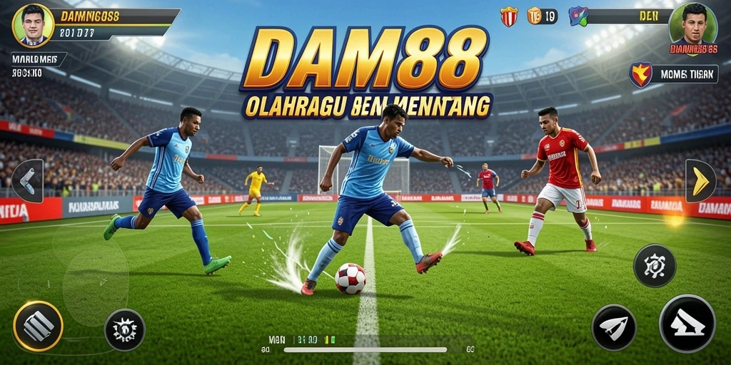 Tangkapan layar utama DAM88 menampilkan aksi seru gameplay olahraga.