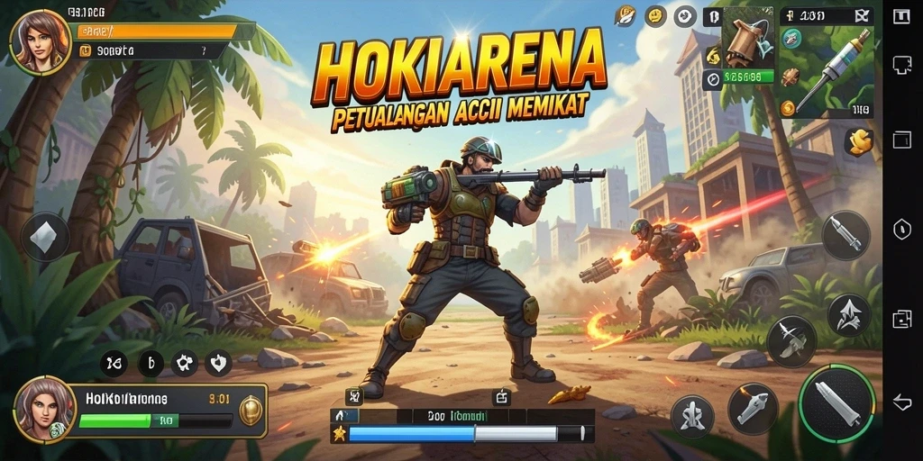Gameplay mendebarkan HOKIARENA dengan aksi petualangan yang seru.
