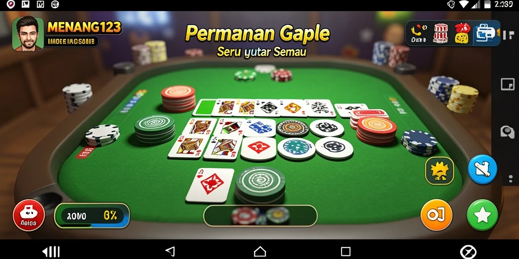 Screenshot game MENANG123 menampilkan gameplay Gaple yang seru.