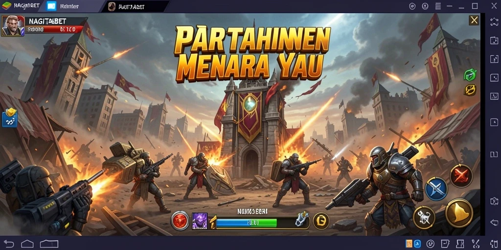 Gameplay seru NAGITABET dengan menara dan musuh yang beragam.