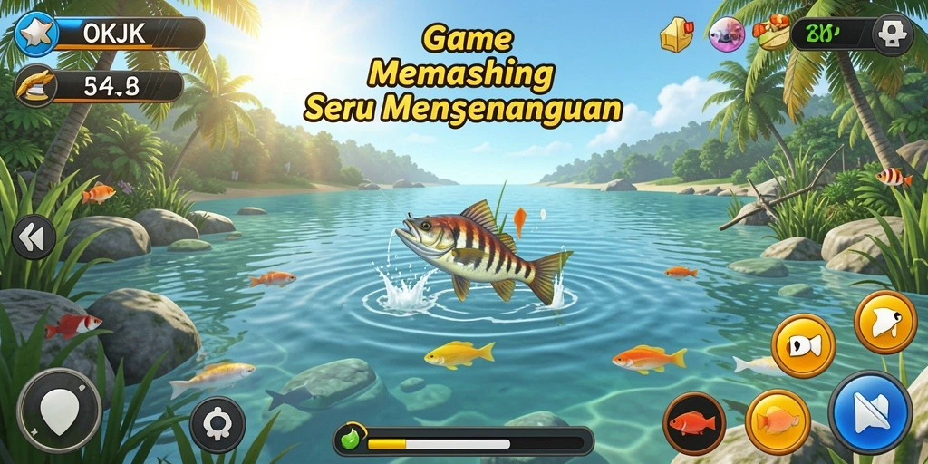 Tampilan gameplay menakjubkan dari OKJK yang menarik para pemancing.