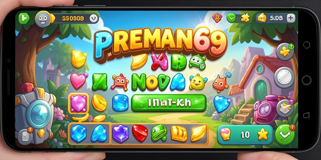 Screenshot gameplay PREMAN69 menampilkan serunya tantangan Match-3.