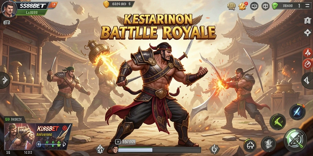 Tampilan aksi mendebarkan dalam SS88BET saat bertempur di arena Battle Royale.
