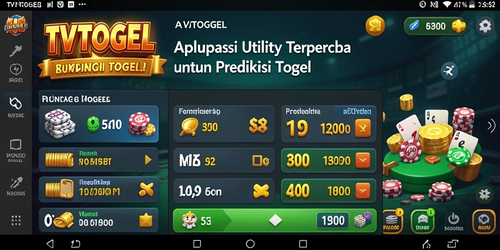 Screenshot TVTOGEL menampilkan antarmuka pengguna yang intuitif dan informatif.